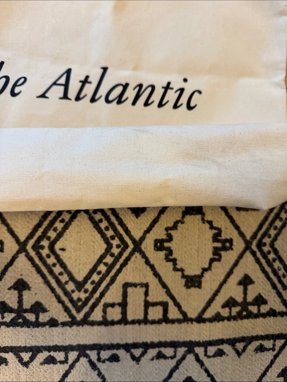 The Atlantic Canvas Tote Bag with Black 'A' Initial and The Atlantic